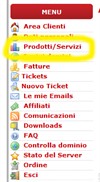 menu area clienti